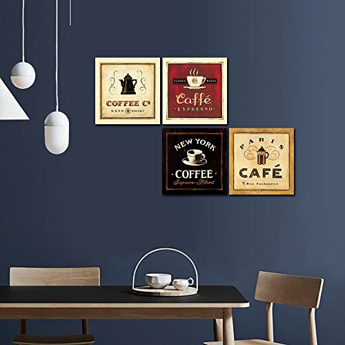 Close-up of the coffee wall art kit