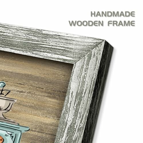 Coffee Bar Sign Wall Decor: Vintage Fresh Coffee Wooden Wall Art Rustic Kitchen Artwork Farmhouse Wood Grain Cafe Prints for Dining Room