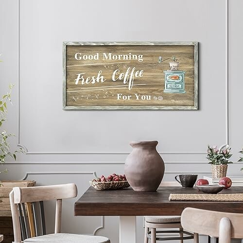 Coffee Bar Sign Wall Decor in a modern coffee shop
