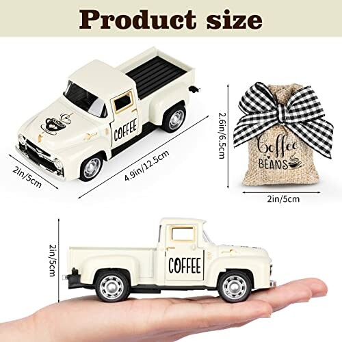 The Coffee Decor for Coffee Bar Metal Truck with Coffee Beans Burlap Sack