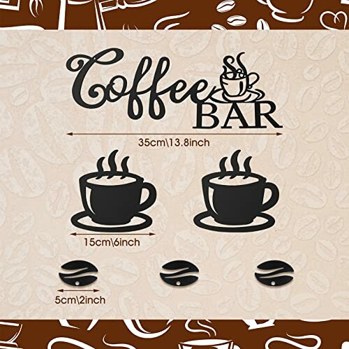 Ferraycle Coffee Bar Rustic Metal Sign with Coffee Bean Signs in Use