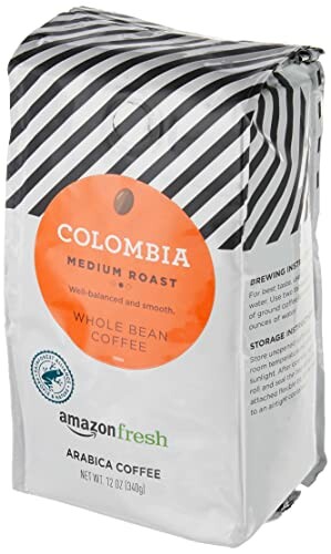 Colombia medium roast whole bean coffee package