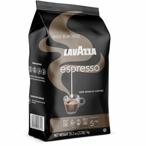 Lavazza espresso whole bean coffee package.