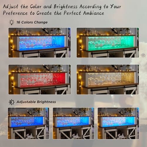 LED display showing color and brightness adjustments.