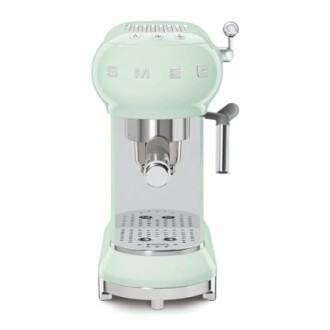 Smeg espresso machine in pastel green